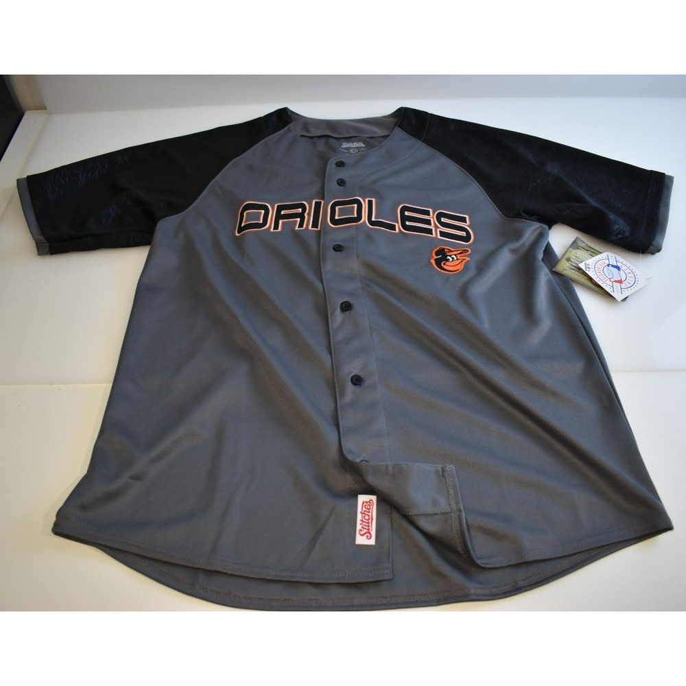 Baltimore Orioles Mens XL Short Sleeve Jersey Stitches Gray Black MLB NWT
